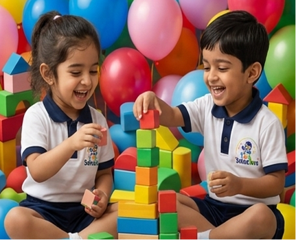 Children participating in creative art and craft activities
